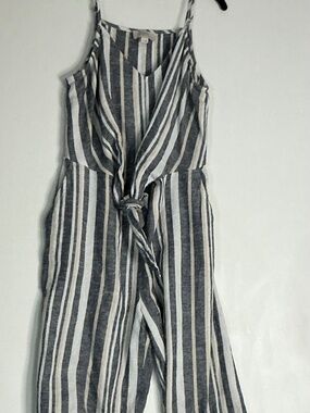 Loft Linen striped jumper tie front size sm